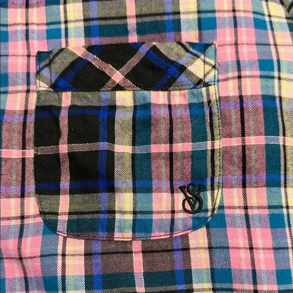 Victoria's Secret Pink and Blue Plaid Pajama Set. Size M - Picture 4 of 7